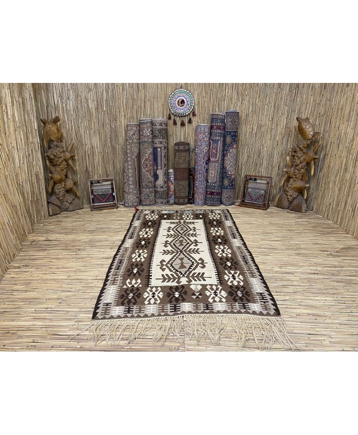 Handmade Turkish Kayseri Nomadic Original  Wool on Wool Kilim – FREE SHIPPING..!